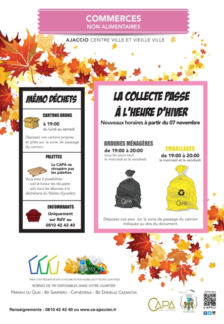 La collecte en sacs passe à l'heure d'hiver à partir du 7 novembre ...emballages, déchets ménagers et encombrants La collecte en sacs passe à l'heure d'hiver à partir du 7 novembre ...emballages, déchets ménagers et encombrants