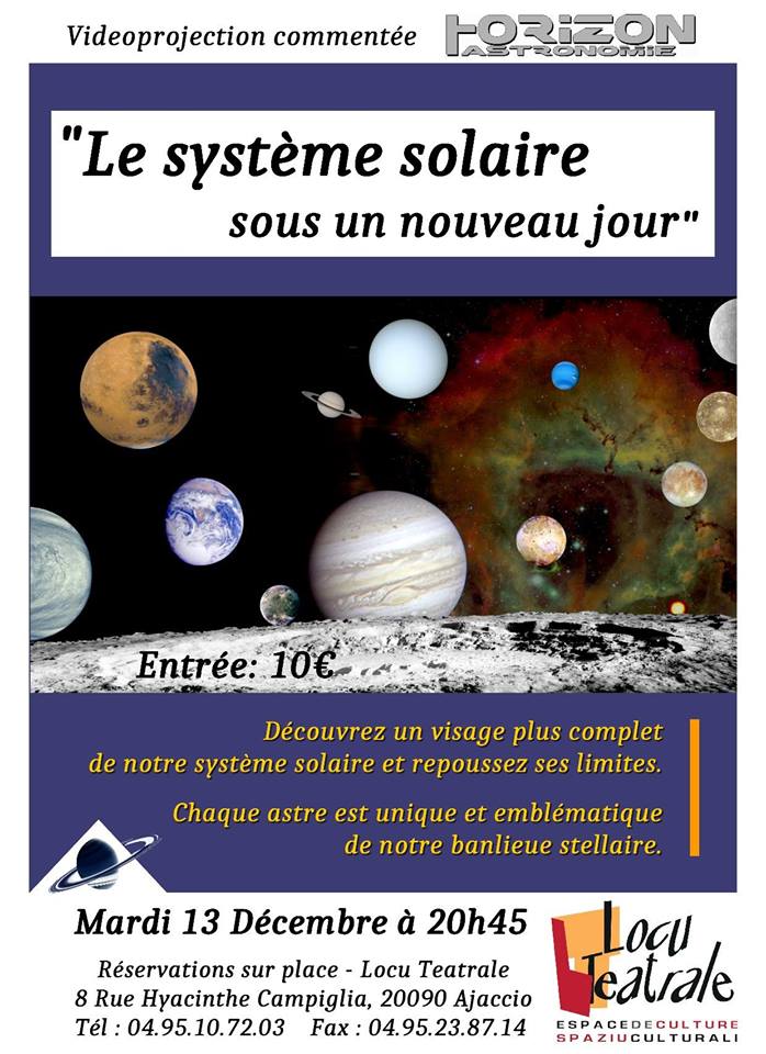 Conférence/Vidéoprojection commentée « Le système solaire sous un nouveau jour » Conférence/Vidéoprojection commentée « Le système solaire sous un nouveau jour »