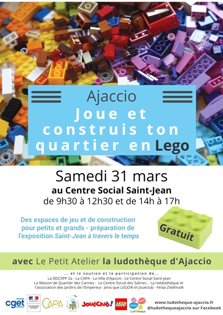 "Joue et construis ton quartier en Lego", samedi 31 mars au centre social de Saint-Jean "Joue et construis ton quartier en Lego", samedi 31 mars au centre social de Saint-Jean