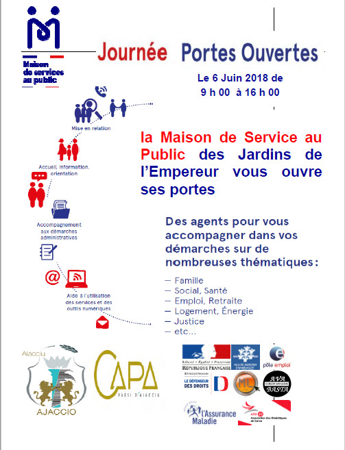 Journée Portes ouvertes à la MSAP des Jardins de l'Empereur mercredi 6 juin Journée Portes ouvertes à la MSAP des Jardins de l'Empereur mercredi 6 juin