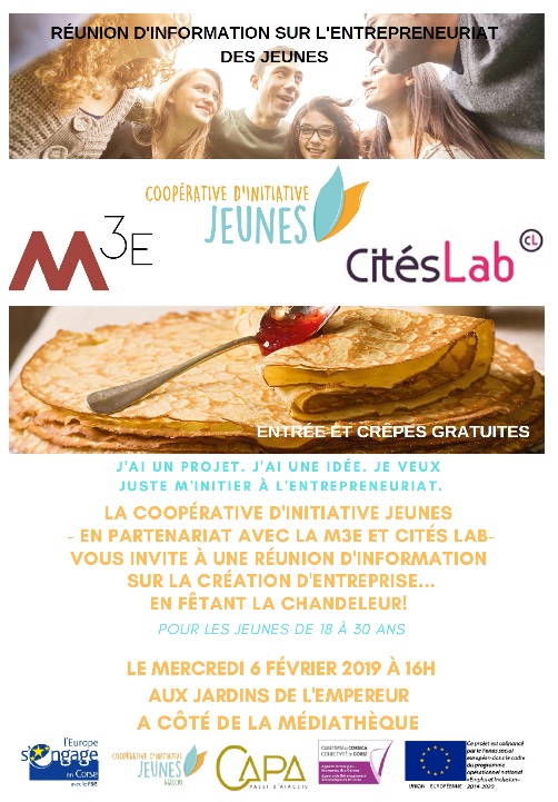 Réunion d'information sur l'entrepreunariat des jeunes mercredi 6 février 2019 Réunion d'information sur l'entrepreunariat des jeunes mercredi 6 février 2019