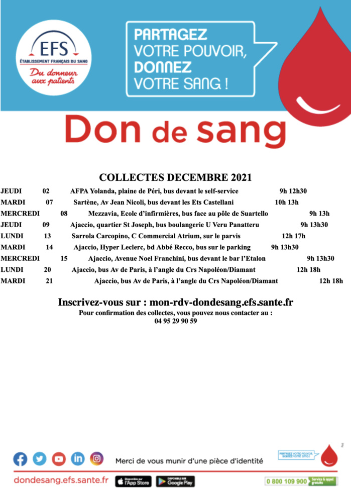 Collectes de sang du mois de septembre Collectes de sang du mois de septembre