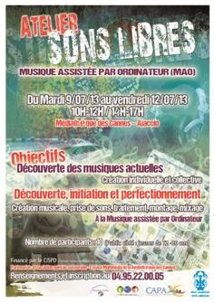 « Sons libres » un atelier pour s'initier à la Musique Assistée par Ordinateur à la Médiathèque des Cannes « Sons libres » un atelier pour s'initier à la Musique Assistée par Ordinateur à la Médiathèque des Cannes