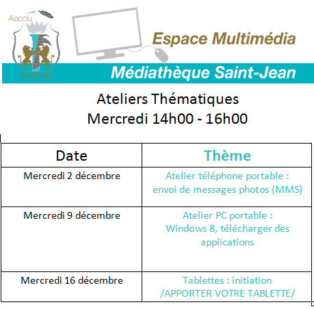 Les plannings informatiques des espaces multimédia Les plannings informatiques des espaces multimédia