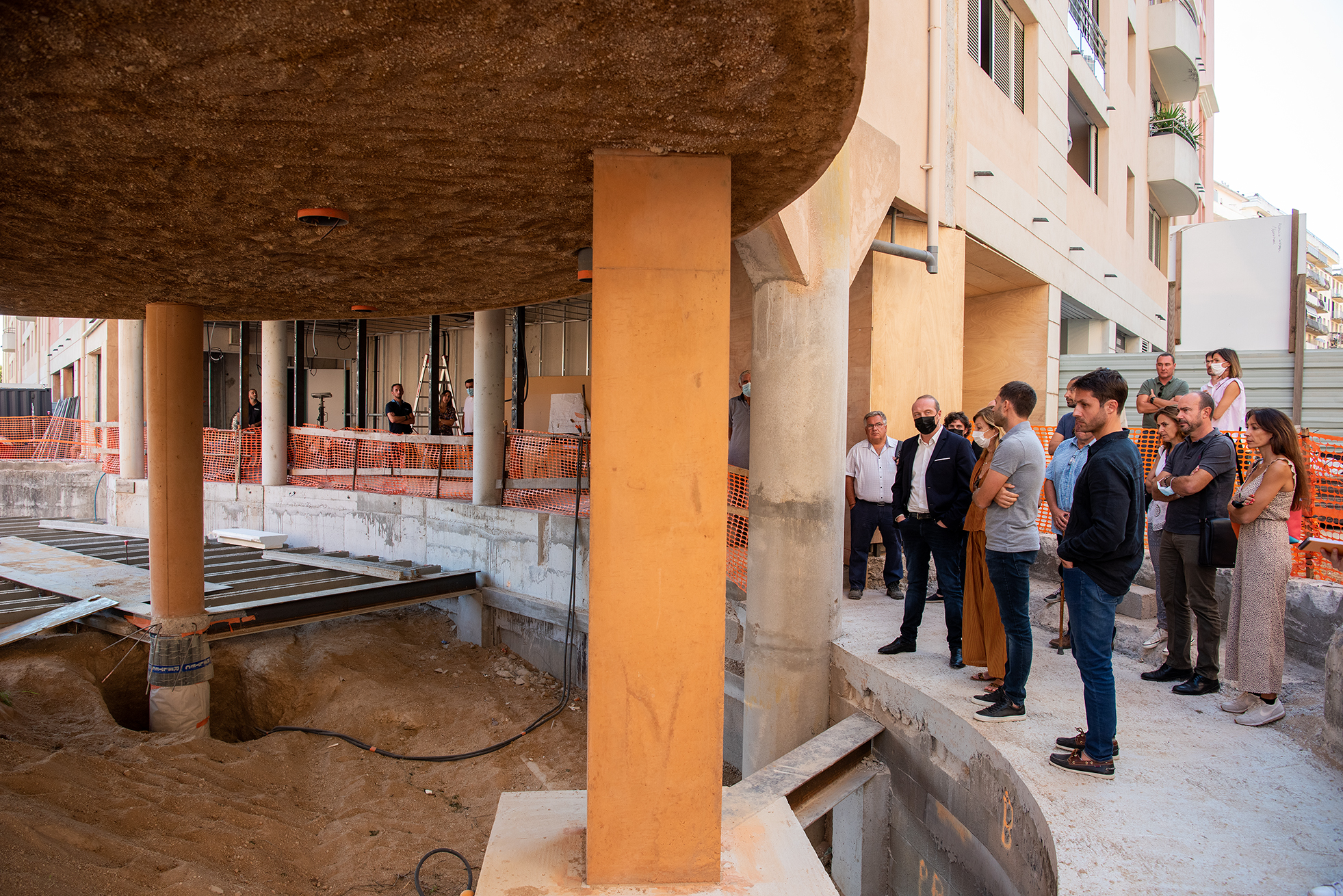 Visite d'étape de l'antiquarium d'où seront visibles les vestiges paléochrétien quartier Saint-Jean (Photos Ville d'Ajaccio).
