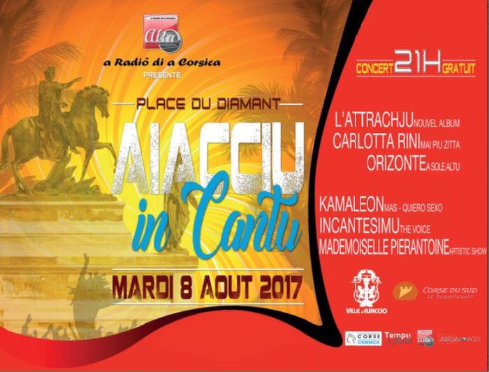 Aiacciu in Cantu mardi 8 août 21h place du diamant Aiacciu in Cantu mardi 8 août 21h place du diamant
