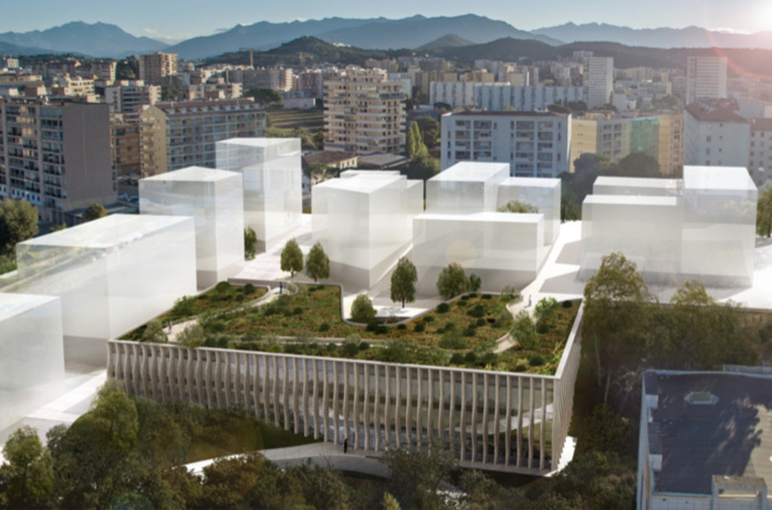 Vue aérienne du consevatoire Henri Tomasi, pièce maîtresse de ce futur quartier interconnecté entre les Cannes et les Salines. Vue aérienne du consevatoire Henri Tomasi, pièce maîtresse de ce futur quartier interconnecté entre les Cannes et les Salines.