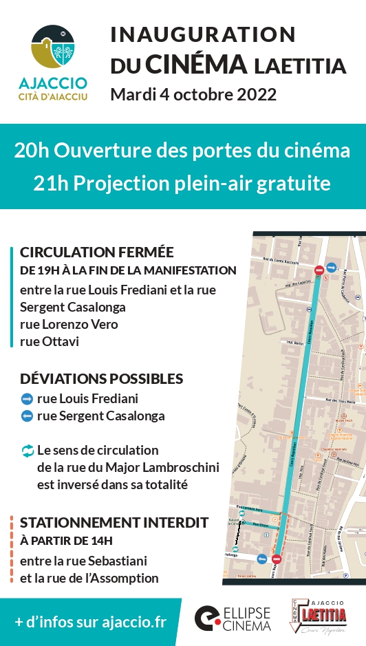 Inauguration du Cinéma Laetitia, mardi 4 octobre