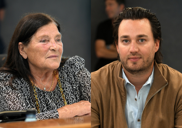 De gauche à droite, Isaline Amalric-Choury, descendante de Danielle Casanova et Constantin Rossi petit fils de Tino Rossi lors du conseil municipal du 29 juin 2023