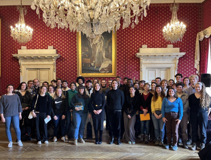 Réception officielle dans le salon napoléonien de l’Hôtel de Ville d’Ajaccio par Caroline Corticchiato, adjointe à l’excellence environnementale  et ses équipes.