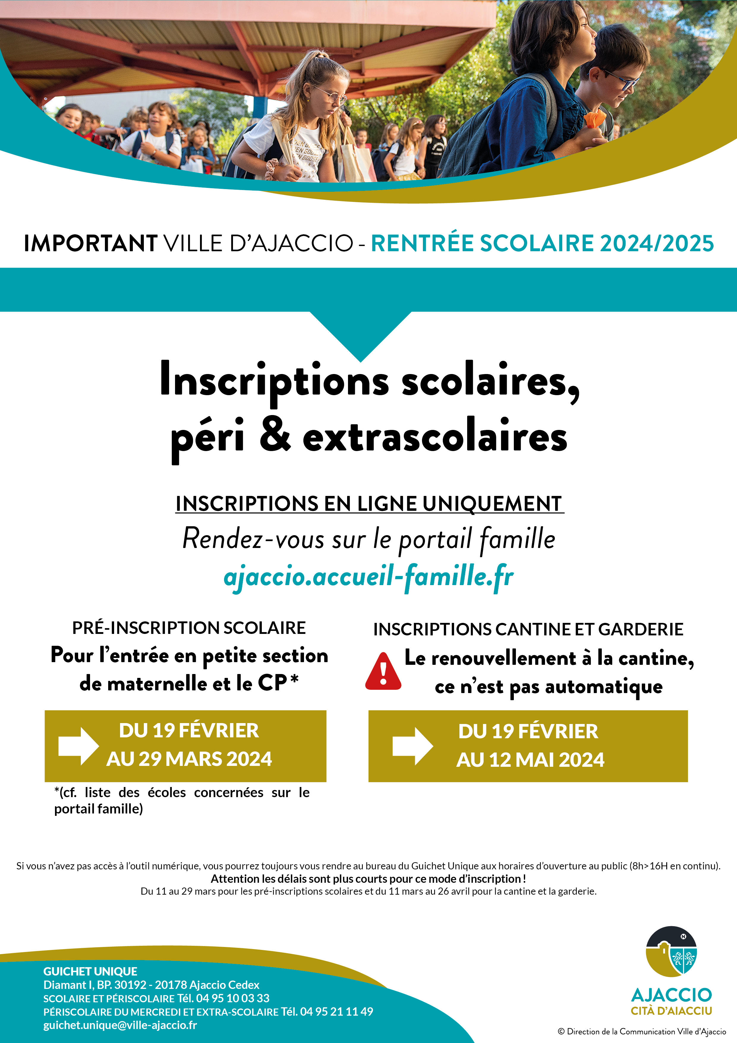 Rentrée 2024-2025 : préinscription scolaire et inscription périscolaire